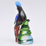 Cacatua, grande estatueta estilo art deco em vidro murano multicolorido. Alt.: 28cm