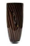 Vaso estilo art deco, em vidro murano bege c/ nuances marrom, decorado c/ ondeados, alt. 41cm.