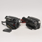 Lote composto por duas filmadoras sendo uma JVC modelo compact VHS e  e outra Panasonic modelo PV-A306. Ambas em estojo (não testadas)