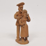 ARTE POPULAR - Moacir do Vale - "Figuras" Escultura em barro cozido Med: 18cm