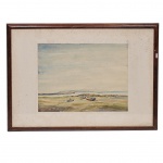 BERRÊDO (Portugal)  Marinha com barcos, aquarela, assinado no canto inferior e no verso e datado de 1991, Localizado Portugal. Med.: 38x48 cm.
