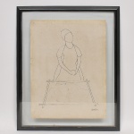 DJANIRA - "Figura Feminina" Nanquim Sobre papel Assinado no CID e medindo: 50 x 40cm