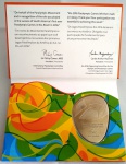 MP447 - Medalha Paralimpica de Niquel comite olimpico internacional Rio 2016 - Estojo e Certificado original - Oferecida aos Trabalhadores e voluntarios