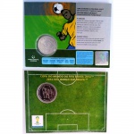 MP371 - Folder com Série Comemorativa `Jogadas de Futebol` - Copa do Mundo FIFA BRASIL 2014 - Níquel - 2 Reais - A cabeçada 