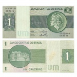 AV3603 - Cédula  de 1 Cruzeiro - Brasil -C130a - Série *00001 -1972 - Reposição - SOB/FE - Valor de Catalogo - SOB - R$ 100 - FE - R$ 350