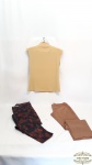 Lote 3 Peças Sendo 1 Calça Cotom com Elastano Floral , Calça Marrom Tam P e 1 Blusa Poliamida com Elastano Tam M