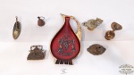 lote  7 peças de varias peças em  miniaturas em metal dourado.Medidas: maior 8 cm altura menor 2 cm altura
