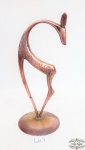Escultura cervo em bronze, base circular.Medidas 23cm altura e 10cm largura