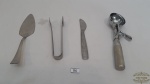 pegador 16cm de comprimento , faca 18cm de comprimento , espatula de bolo 25cm de comprimento , pegador de sorvete 22cm de comprimento