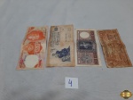 Lote de 4 cédulas de Pesos para colecionador.