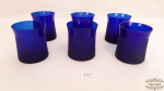 6 Copos Para Agua /Suco em Vidro Jateado Azul Cobalto .Medidas: 8 cm altura 7 cm diâmetro
