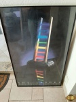 Poster do The Ladder Antonio Peticov, com moldura em madeira com vidro. Medindo a moldura 100,5cm x 62,5cm.