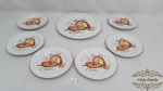 Jogo 7 Peças para Pizzas em Porcelana  sendo 1 Prato Servir 6 Pratos para Pizza. Medidas: prato grande 28 cm diametro , menor 19cm diametro .7 peças no total