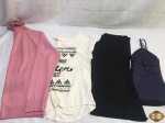Lote de roupas feminina. Composto por 4 blusas  , peças em ótimo estado de conservação. Blusa de alcinha  TAM: P Blusa preta TAM: G  Blusa Branca TAM: p Blusa de manga rosa TAM: G