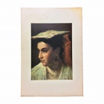 João Zeferino da Costa "Estudo de cabeça". Antiga Reprodução de alta qualidade em papel texturizado. Dimensões: 46 cm x 32 cm. Apresenta manchas do tempo. Em 1878, João Zeferino da Costa é escolhido pelo imperador dom Pedro II (1825 - 1891) para elaborar as pinturas da Igreja da Candelária, no Rio de Janeiro, consideradas sua principal obra. Na cúpula pinta o tema da Virgem rodeada pelas virtudes da Fé, Esperança, Caridade, Prudência, Justiça, Fortaleza e Temperança e, na capela-mor, diferentes cenas da vida da Virgem. Viaja novamente a Roma para realizar estudos para os painéis que compõem a nave central da Candelária. Para esse trabalho, tem a colaboração de diversos alunos, entre eles Castagneto (1851 - 1900), Oscar Pereira da Silva (1867 - 1939), Pinto Bandeira (1863 - 1896), Augusto Rodrigues Duarte (1848 - 1888).