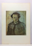 Alberto da Veiga Guignard "Retrato de Walter Burle Marx". Antiga Reprodução de alta qualidade em papel texturizado. Dimensões: 46 cm x 32 cm. Apresenta manchas do tempo. A formação de Guignard foi alicerçada em bases europeias pois lá viveu dos onze aos 33 anos. Frequentou as academias de Belas Artes de Munique, onde estudou com Herman Groeber e Adolf Engeler, e a de Florença. De volta ao Brasil, nos anos 20, tornou-se um nome representativo dessa década e da seguinte, juntamente com Cândido Portinari, Ismael Nery e Cícero Dias. Foi um artista completo, atuando todos os gêneros da pintura - de naturezas mortas, paisagens, retratos até pinturas com temática religiosa e política, além de temas alegóricos.