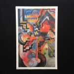 MACKE -  "Composição Colorida" Reprodução de coleção.Dimensões: 42,5 cm x 28,5 cm. August Macke nasceu dia 3 de janeiro de 1887 e foi um pintor expressionista alemão. Ele deixou uma coleção de mais de 500 pinturas que descrevem cenas do cotidiano. Foi influenciado em seu trabalho artístico com as cores do Norte de África, para onde viajou, e pelo encontro com pintores fauvistas, tais como Marc, Delaunay ou Matisse. Ele também foi influenciado pelo cubismo, mas será para sempre relacionado ao expressionismo alemão.