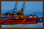 Zezito Goiana - Quadro óleo sobre tela tema Barcos 60x90cm , do famoso arquiteto falecido neste ano.