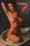 Tomya - quadro óleo sobre tela 60x90cm com moldura