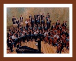 Paulo Martorelli - Quadro óleo sobre tela orquestra 60x80cm, com moldura, artista conhecido como o pintor das orquestras
