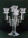 Castiçal para 4 velas em cristal lapidado 15x25cm, fino acabamento