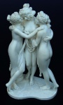 Genézio Gomes - Escultura em marmorite 18x30cm tres graças de Canova