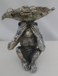 Castiçal de Macaco decorativo em resina envelhecido fino acabamento Medidas 12x14 cm