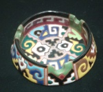 Cinzeiro Paraguai em ceramica pintada R c Laterza Diamentro  8 cm