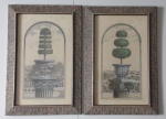 Dois quadro gravura com moldura em madeira- Medidas: 40x60 cm - Lote apresenta marcas de fungo.