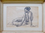 MARIO ZANINI, Figura feminina - Desenho sobre papel - 30x41 cm - ACID ( Com selo da Documenta Galeria de Arte )