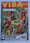 Revista em Quadrinhos - VIDA JUVENIL PARA OS JOVENS DO BRASIL 1952 - N.º 66  - ÁGUIA BRANCA O FILHO DOS CASTORES  -  FALCÃO NEGRO - No estado, furo de traça na capa, conforme fotos.