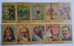 DEZ ESTAMPAS DE EUCALOL - Incrível porém verdadeiro - No estado - Eucalol foi uma empresa de produtos de higiene pessoal brasileira, fundada no Rio de Janeiro pelos irmãos alemães Paulo e Ricardo Stern. Era mais conhecida por seu sabonete que, feito de eucalipto e apresentando uma coloração verde, causou no público da época certo estranhamento. Isso fez com que os empresários resolvessem inovar e lançar no mercado estampas colecionáveis junto ao sabonete, prática que se tornou um grande sucesso entre os consumidores.As inesquecíveis estampas acompanhavam as embalagens do sabonete Eucalol, circulando no Rio de Janeiro por três décadas, entre 1930 e 1960. Impressas em cartão formato 6x9, apresentavam na frente desenhos com temas variados e no verso um texto explicativo. Elas participavam do cotidiano de crianças e adolescente que privilegiavam as figurinhas instrutivas, que ao longo de 54 temas, conduziam-nos por viagens imaginárias entre animais pré-históricos, peixes das profundezas oceânicas, índios do Brasil e episódios da história brasileira.