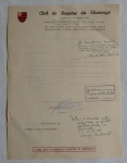 Documento - Convite Permanente do Clube de Regatas do Flamengo enviado ao Presidente do Jockey Club em  15 de Abril  de 1957.