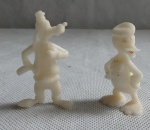 Colecionismo - Série de bonecos Walt Disney da Coca-cola com 2 bonecos brancos. Com 5 cm cada. Raro.
