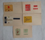 COLECIONISMO -  (05) embalagens de cigarro antiga, catalogadas em fichas - marcas: Casanova fábrica de Cigarros Flórida, Pauli Poli, Rodeio, Club dos 200 fábrica Sudan, Flórida,  no estado.