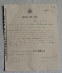 DOCUMENTO -  Província do Rio de Janeiro - Exercício 1883 a 1884, Colheteria das rendas gerais de Valença. datado de 26 de setembro de 1883.
