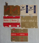 Colecionismo: (05) embalagens de cigarro antiga, marca: Parliament, Winston, Hi-lité, Coronas e L&M, no estado.