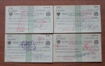 Colecionismo - Lote com (4) cheques de Banco americano datado de 1965.
