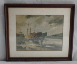 Gravura - Porto - com moldura e vidro - Ass. CID. Não Identificada. Med. 47cm x 40cm