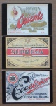 BILHETE POSTAL DO BRAZIL - Série Rótulos Antigos de Cervejas. - Total 3 peças.