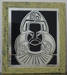 HERTZ - Interessante quadro - pintura sobre vidro - Äfricano" (68x58cm).