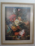 GRAVURA - Jarro com flores - com moldura e proteção de vidro - Med. 98cm x 78cm