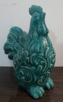 Galinha - Estatuetas chinesas, em porcelana Céladon, alt. 26cm.