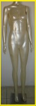Manequim da cor creme de fibra de vidro, com suporte de fixação cromado, com braços e mãos, marca exposities, artes e Manequins com 168cm de altura