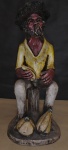 Arte Popular - Grande Escultura de Argila assinada grilo com rica policromia e bem conservada. Med. 27x14cm
