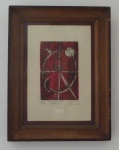 JANAINA NASCIMENTO - Serigrafia: "A Roda da Fortuna", assinada no CID. Tiragem 26 / 50. Mede 26 x 34 cm com moldura.
