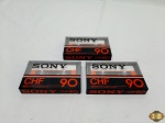 Lote de 3 fitas cassetes virgens da Sony CHF 90.