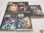Coleção com 5 dvds do Star Wars, sendo os números 1, 2, 4, 5 e 6.