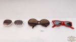 3 oculos de sol   feminino diversas marcas , nao identificadas