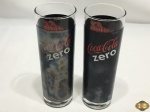 2 Copos longo em vidro da Coca-Cola Zero. Medindo 16cm de altura.